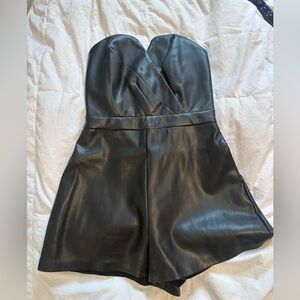 DO+BE Black Faux Leather Romper